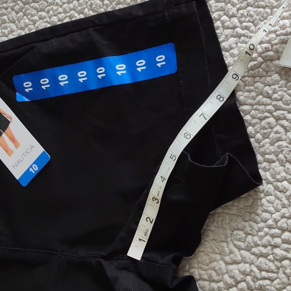 NWT Nautica Size 10 Mid Rise Twill Short 5" Inseam True Black - Picture 12 of 16